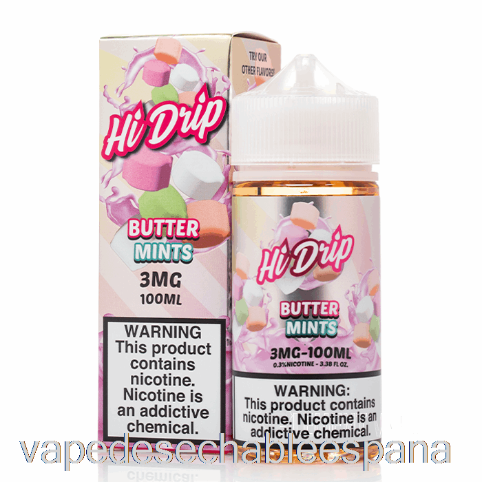 Vape Desechable España Butter Mints - E-líquidos De Alto Goteo - 100ml 0mg